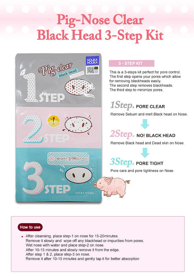 HOLIKA HOLIKA - Pig Clear Black Head 3-Step Kit