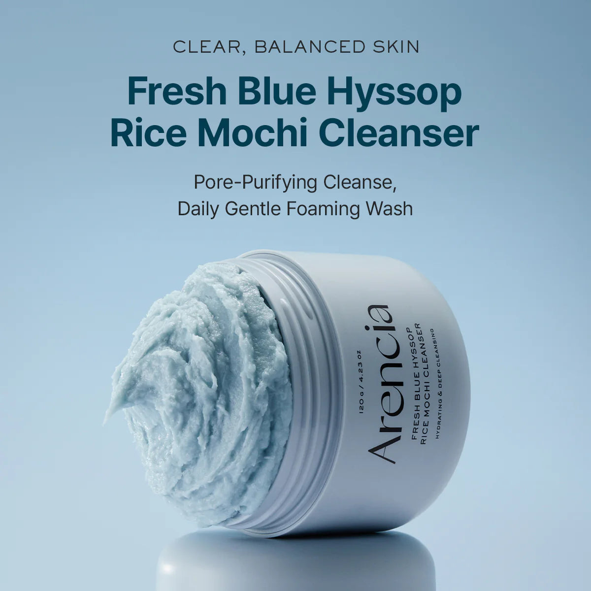 Arencia Blue Hyssop Rice Mochi Cleanser