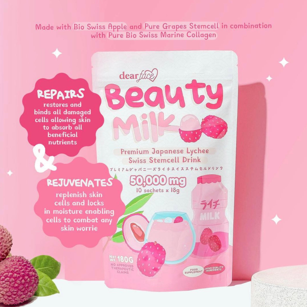 Beauty Milk - Premium Japanese Lychee Swiss Stemcell Drink